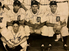 Load image into Gallery viewer, 1940 MLB Baseball Team Photo Detroit Tigers Signed by 33 Autographed Greenberg +
