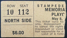 Load image into Gallery viewer, 1974 Memorial Cup Hockey Ticket Stub Calgary&#39;s Stampede Corral Ramparts vs Pats
