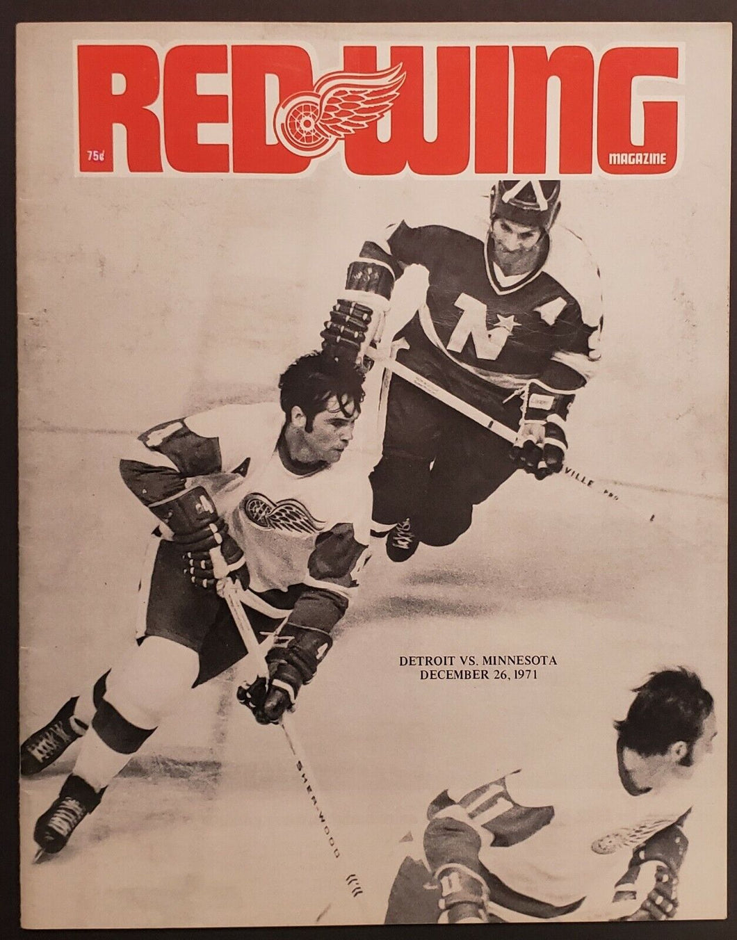 1971 Olympia Stadium Hockey Program Detroit Red Wings vs Minnesota North Stars