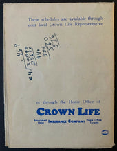 Load image into Gallery viewer, 1956 MLB Baseball Schedule AL NL IL AA Leagues Crown Life Insurance Vintage
