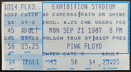 1987 Pink Floyd Ticket Stub Momentary Lapse Of Reason Tour Toronto Exhibition