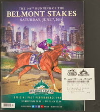 Load image into Gallery viewer, 2014 Belmont Stakes Horse Race Program + $2 Win Ticket On California Chrome
