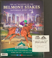 2014 Belmont Stakes Horse Race Program + $2 Win Ticket On California Chrome