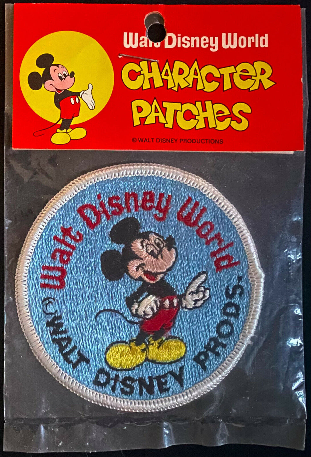 c1970's Vintage Walt Disney World Mickey Mouse Patch Disney Productions Sealed