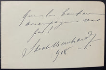 Load image into Gallery viewer, 1918 Sarah Bernhardt Signed Autograph Album Page Autographed French Actress JSA
