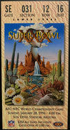 1996 NFL Football Super Bowl XXX Ticket Dallas Cowboys Beat Pittsburgh Steelers