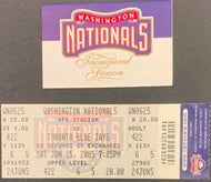 2005 RFK Stadium Washington Nationals Inaugural Season MLB Ticket + Schedule