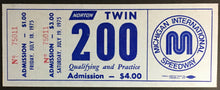 Load image into Gallery viewer, 1975 Racing Ticket Michigan International Speedway Norton Twin 200 AJ Foyt VTG
