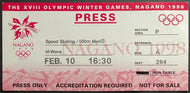1998 Winter Olympics Men's Speed Skating Ticket Gold Medal Event Nagano Japan