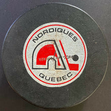 Load image into Gallery viewer, Quebec Nordiques WHA Hockey Game Puck Used Vintage Biltrite Slug Large Crest

