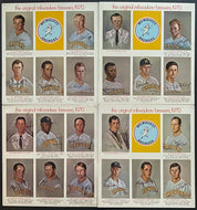 1970 Milwaukee Brewers Inaugural Season MLB 4 Different Player Photo Prints