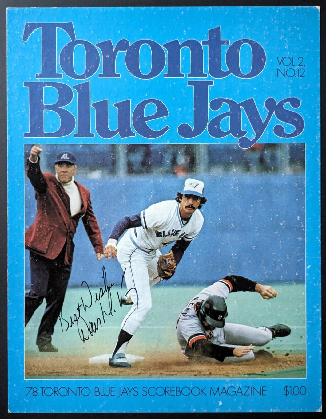 1978 Toronto Star Blue Jays Large Cardboard Poster Dave McKay Autographed Signed