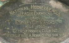 Load image into Gallery viewer, 1954-55 Stanley Cup Tray Detroit Red Wings President Marguerite Norris NHL
