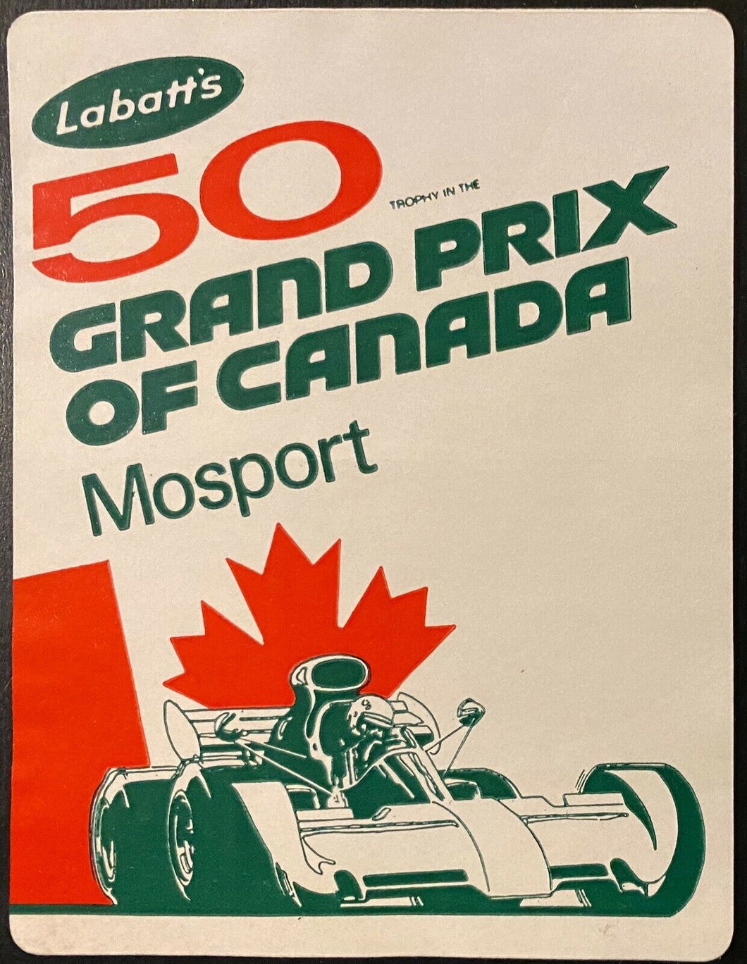 1972 Grand Prix Canada Mosport Decal Sticker Jackie Stewart Vintage Racing