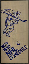 Load image into Gallery viewer, 1979/1980 NHL Schedule Issued by Good Feeling Restaurants Hockey Vintage
