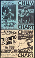 Rare Chum Radio Survey Error Chart x2 Sept 1966 Vintage Beatles #1 Donovan #2