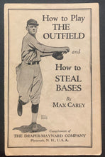 Load image into Gallery viewer, 1920s Baseball How To Play The Outfield Pamphlet MLB Vintage MILB Max Carey
