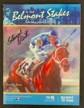 Load image into Gallery viewer, 2004 Belmont Stakes Program Autographed Smarty Jones Jockey Stewart Elliott
