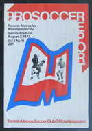 1972 Toronto Varsity Stadium Soccer Program Toronto Metros vs Birmingham City