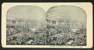 1800's Interior View Madison Square Grdens At Night Stereoview Postcard New York