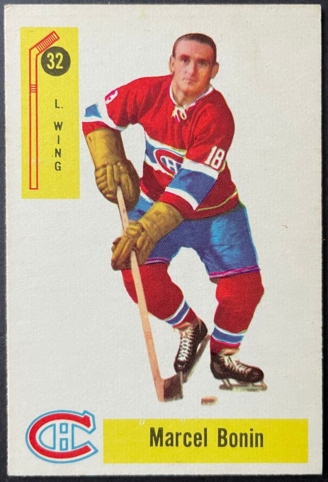 1958-59 Parkhurst Hockey Card #32 Marcel Bonin Montreal Canadiens NHL