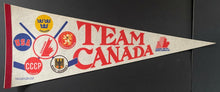Load image into Gallery viewer, 1984 Team Canada Cup Pennant Gretzky, Bossy, Coffey On Team, Vintage Retro
