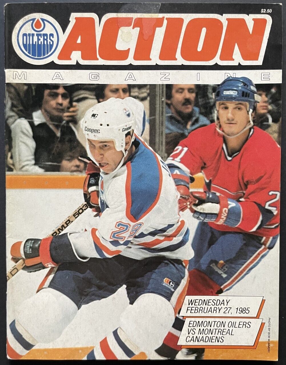 1985 Northlands Coliseum NHL Hockey Program Oilers vs Canadiens Gretzky Scores