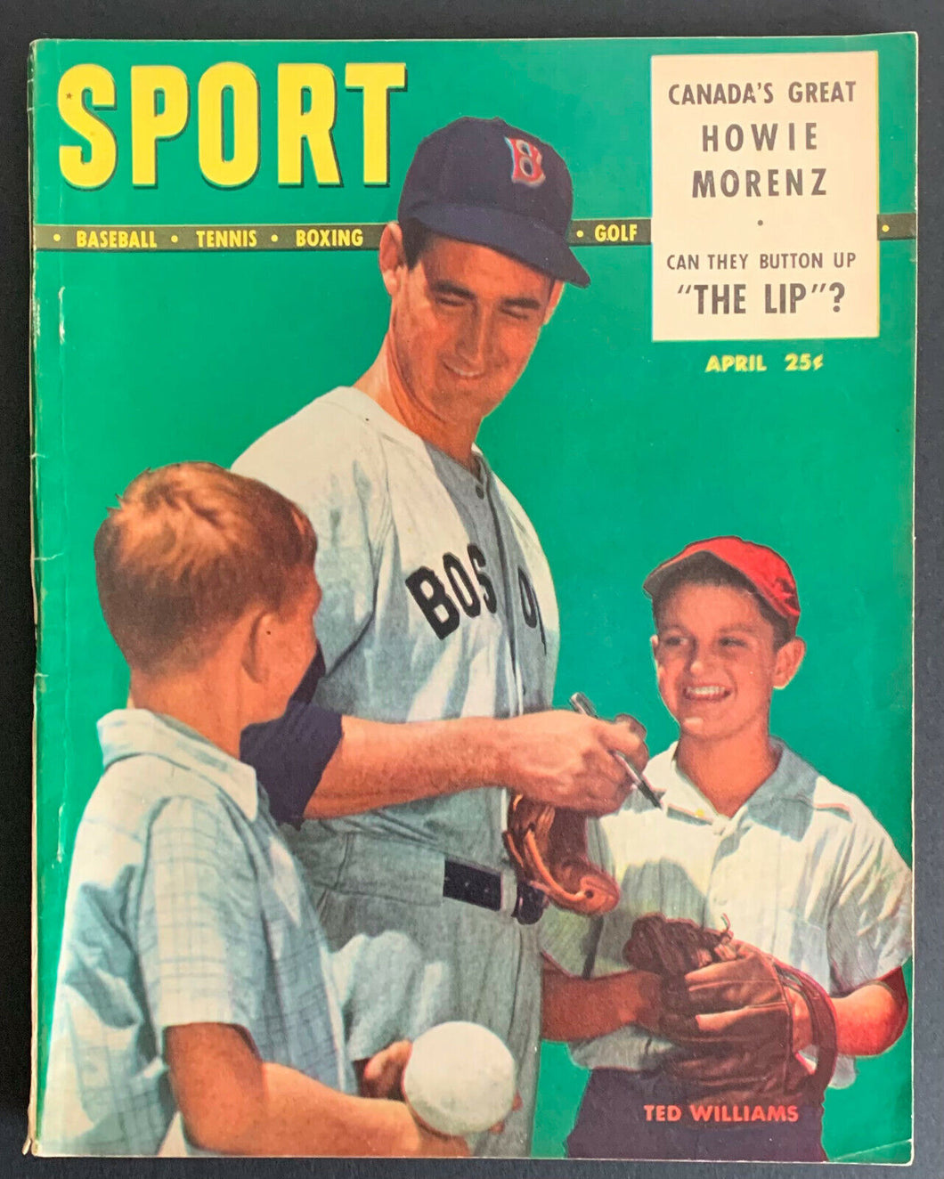 1948 Sport Magazine April Issue Ted Williams Front Cover Howie Morenz Content