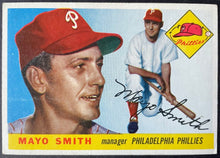 Load image into Gallery viewer, 1955 Topps Baseball #130 Mayo Smith Philadelphia Phillies Vintage MLB Card
