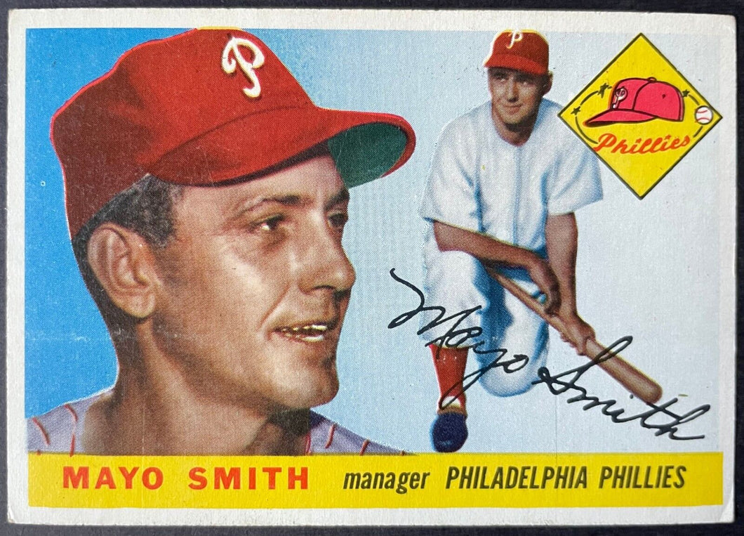 1955 Topps Baseball #130 Mayo Smith Philadelphia Phillies Vintage MLB Card