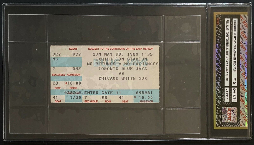 1989 Exhibition Stadium Final Game Toronto Blue Jays Ticket Stub iCert MLB