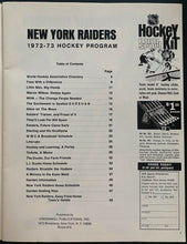 Load image into Gallery viewer, 1972-73 Rare 1st Year WHA Hockey Program New York Raiders vs Houston Aeros
