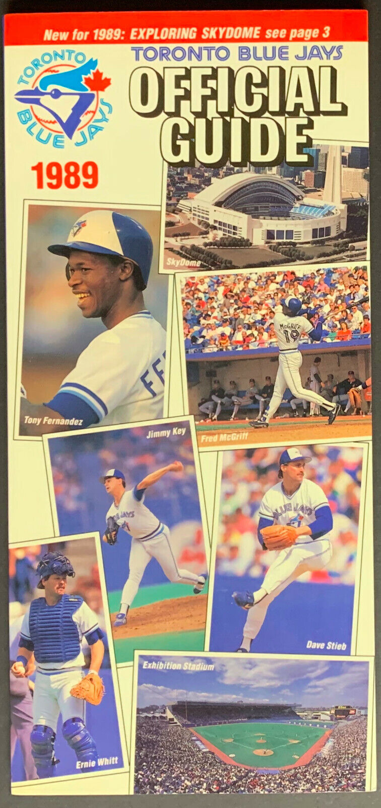 1989 Toronto Blue Jays Baseball Media Guide SkyDome 1st Year MLB Vintage Stieb