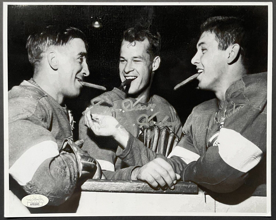 Gordie Howe & Alex Delvecchio Signed NHL Detroit Red Wings Photo Autographed JSA