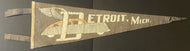1930's Detroit Pennant Very Rare Car Image Variation Michigan Vintage