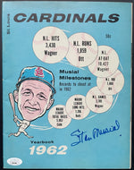 1962 St Louis Cardinals MLB Baseball Yearbook Signed Stan Musial Autographed JSA