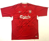2004-05 Liverpool Football Club Shirt Signed Autographed x15 Soccer Jersey COA