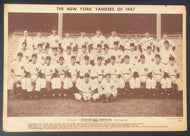 1947 World Series Champions New York Yankees Team Signed Sepia Print x8 JSA LOA