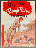 1951 CFL Football Program Ottawa Rough Riders vs Hamilton Tiger-Cats Vintage