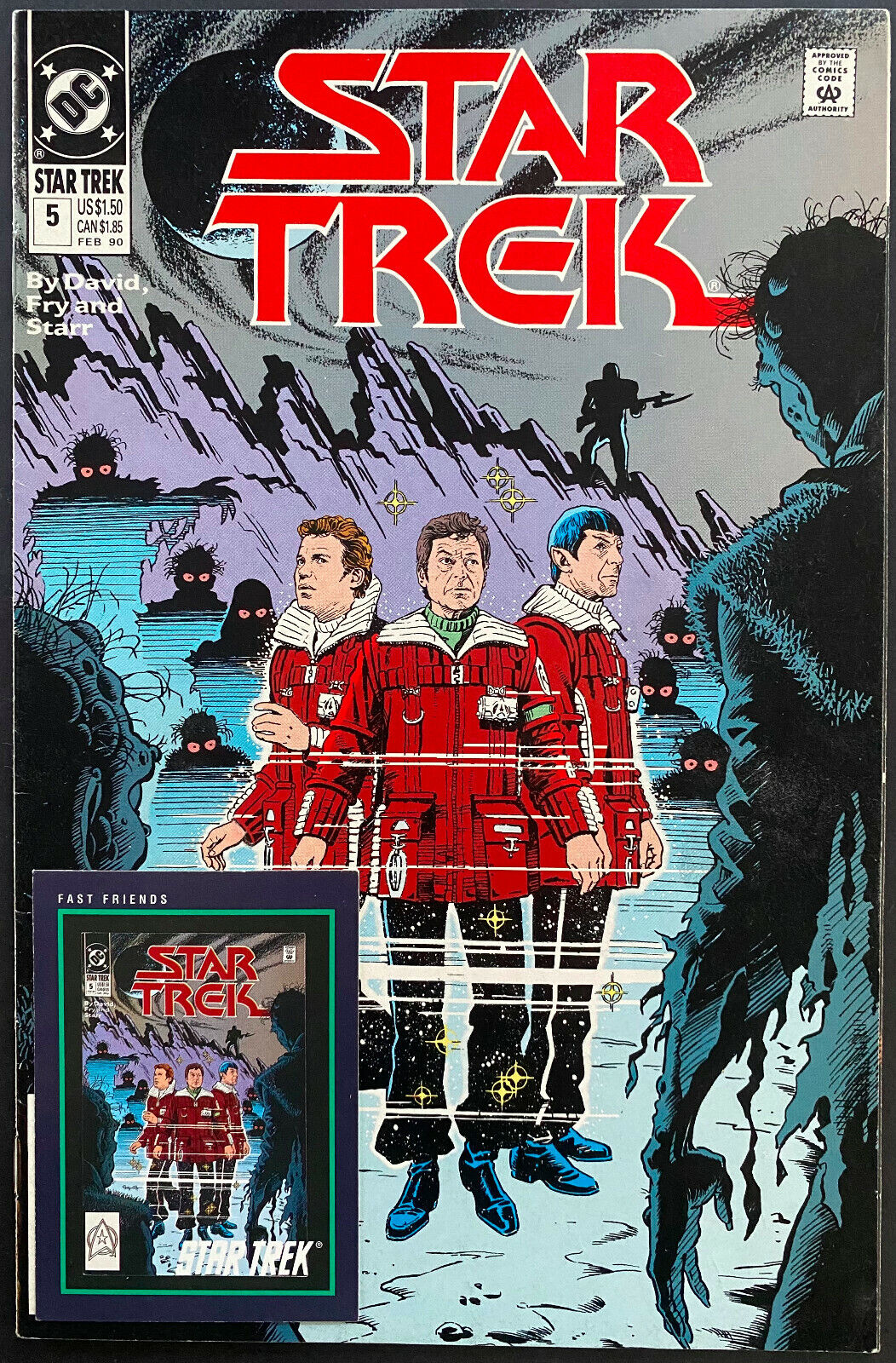 Feb 1990 Star Trek Comic Book + Matching Card Vintage