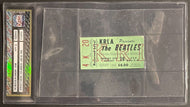 1966 Dodger Stadium Beatles Slabbed Concert Ticket Green Authenticated iCert