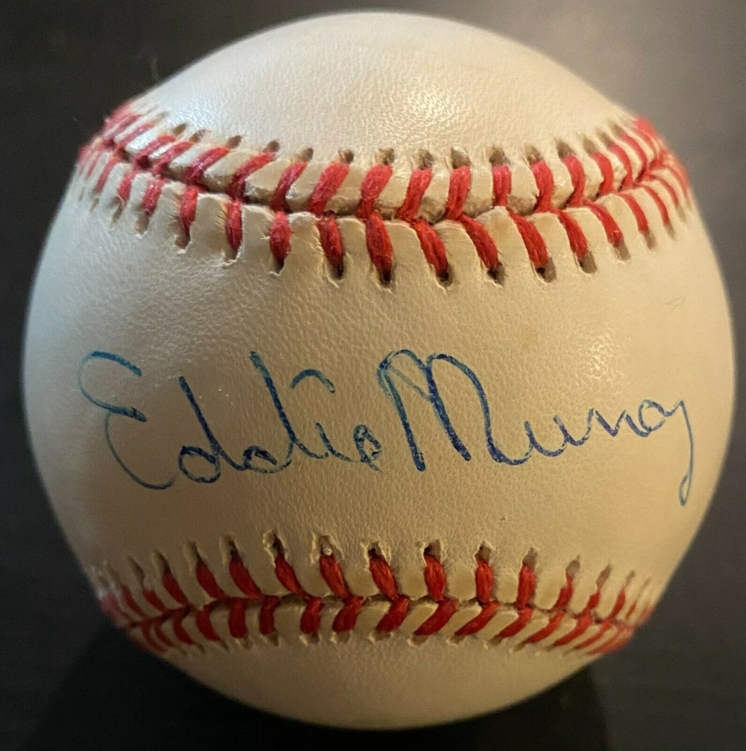 Eddie Murray Signed Gene Budig Baseball MLB Autographed Orioles HOFer JSA COA