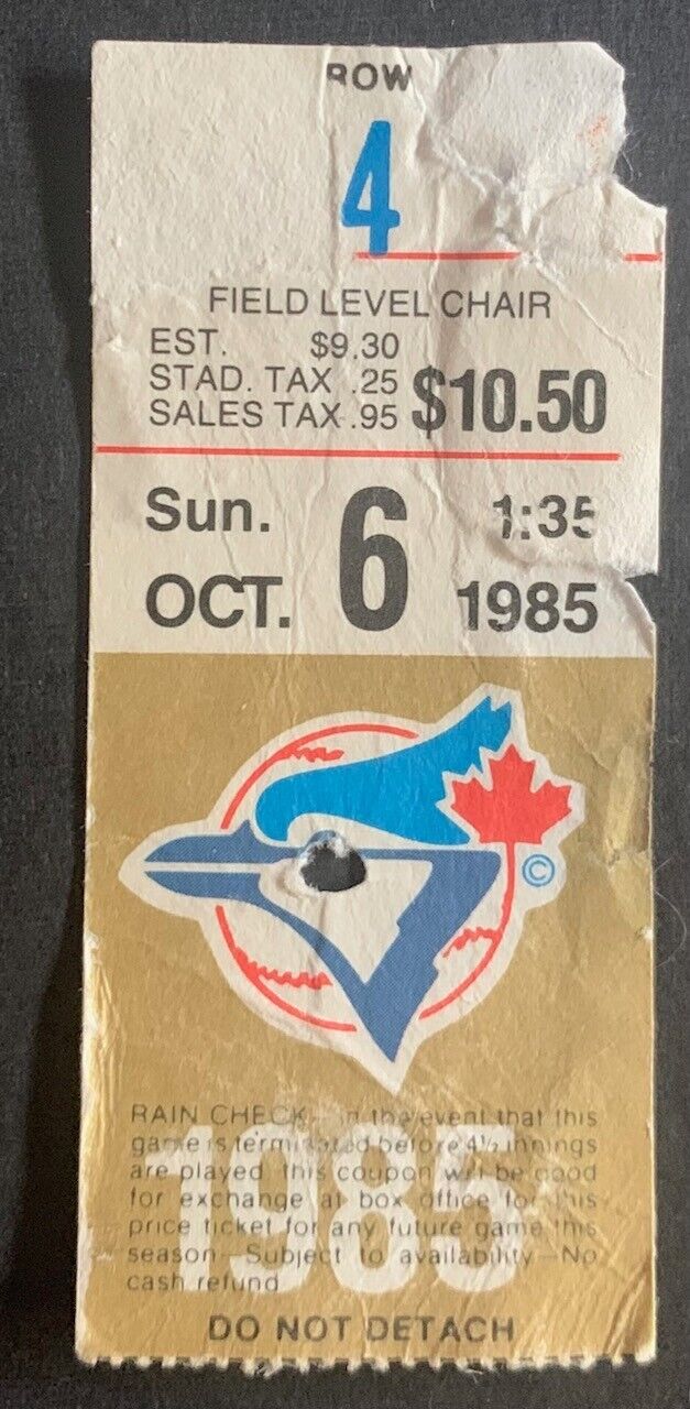 Oct. 6 1985 Toronto Blue Jays Ticket Stub Phil Niekro 300th Victory Yankees MLB