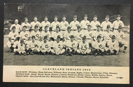 1945 MLB Baseball Cleveland Indians Team Photo Post Card Facsimile Signatures