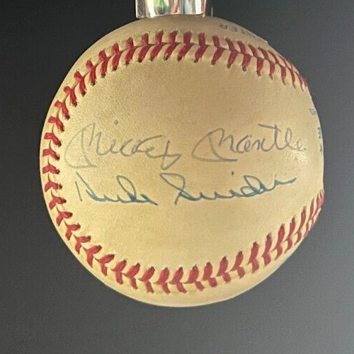 Willie Mays Mickey Mantle Duke Snider Whitey Ford Multi Signed AL Baseball JSA