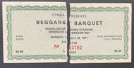 1971 Beggars Banquet Concert Ticket Toronto Black Sabbath Yes Three Dog Night