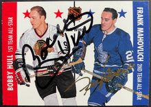 Load image into Gallery viewer, 1995/96 Parkhurst Hockey Mahovlich + Hull Dual Signed Autographed NHL Card
