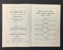 Load image into Gallery viewer, 1927 Rhode Island Reds vs Quebec Beavers Hockey Program Canadian American League
