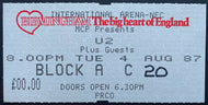 1987 U2 Joshua Tree Concert Tour Vintage Concert Ticket Birmingham England Bono