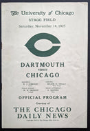 1925 University of Chicago vs. Dartmouth Homecoming Game Program Football NCAA